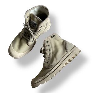 Palladium Pampa Hi Canvas Boots Sahara Ecru Unisex Lace Up Women 7